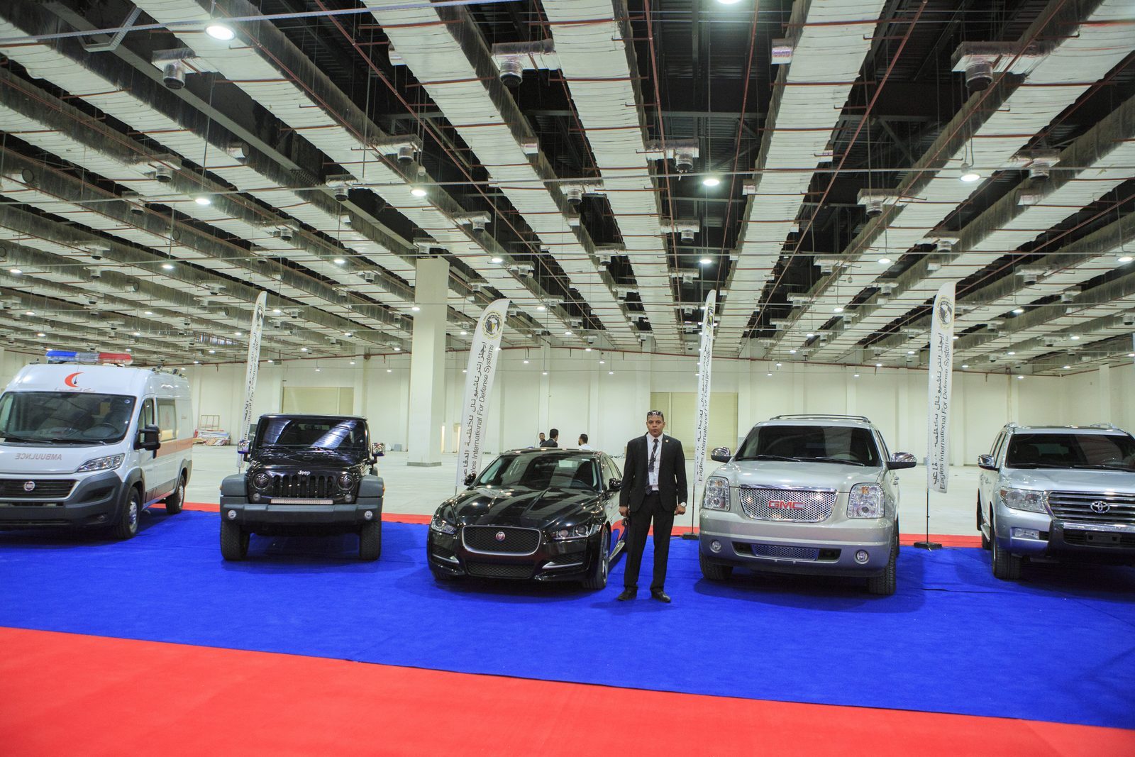 Vehicle display in the EGYSEC 2018 exhibition hall