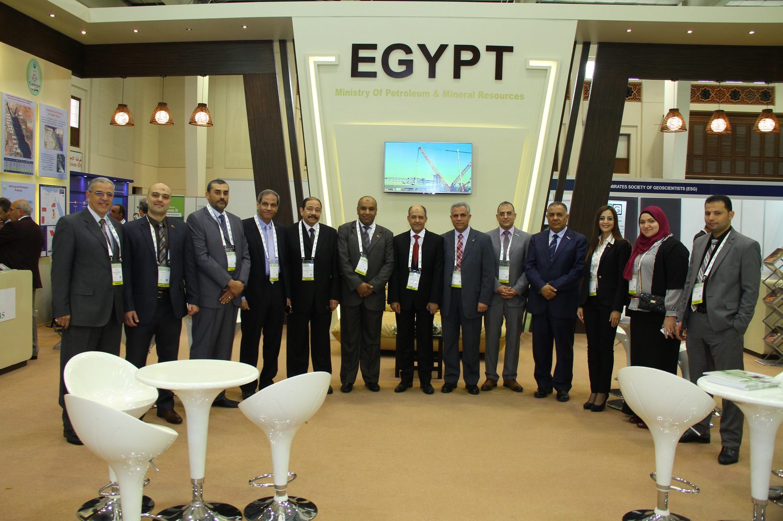 Egyptian delegation group photo inside the pavilion