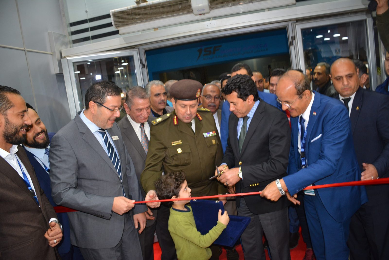 Minister of Youth & Sports Dr. Ashraf Sobhy cuts the ribbon at the official opening of ISF North Africa 2019
