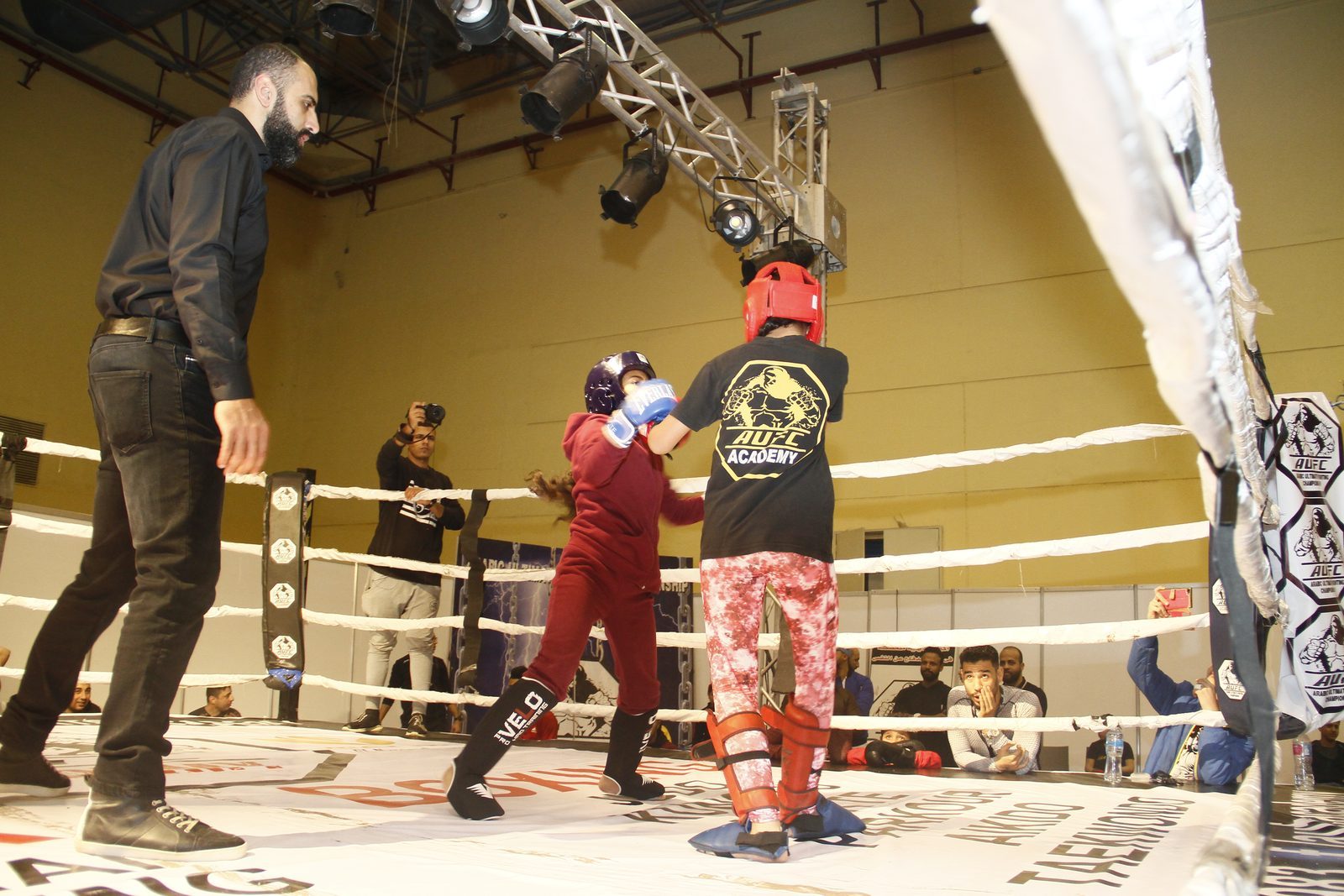Kickboxing bout in the competition ring
