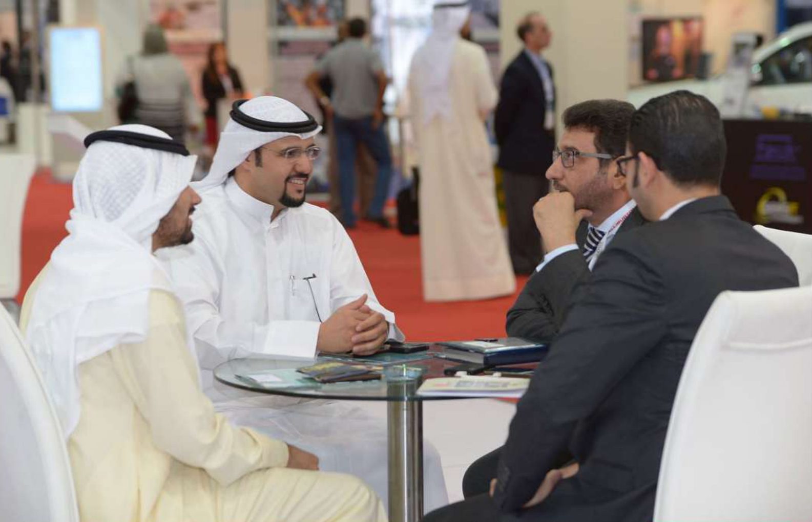 Business meeting at the Egyptian pavilion